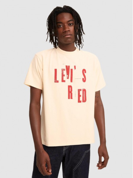 Camiseta Hombre Beige Levis