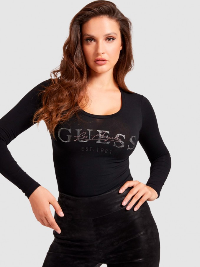 Sweatshirt Mujer Negro Guess