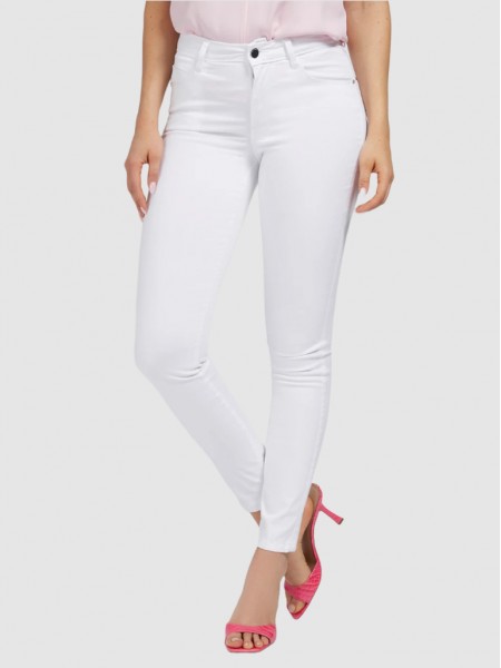 Pantalones Mujer Blanco Guess