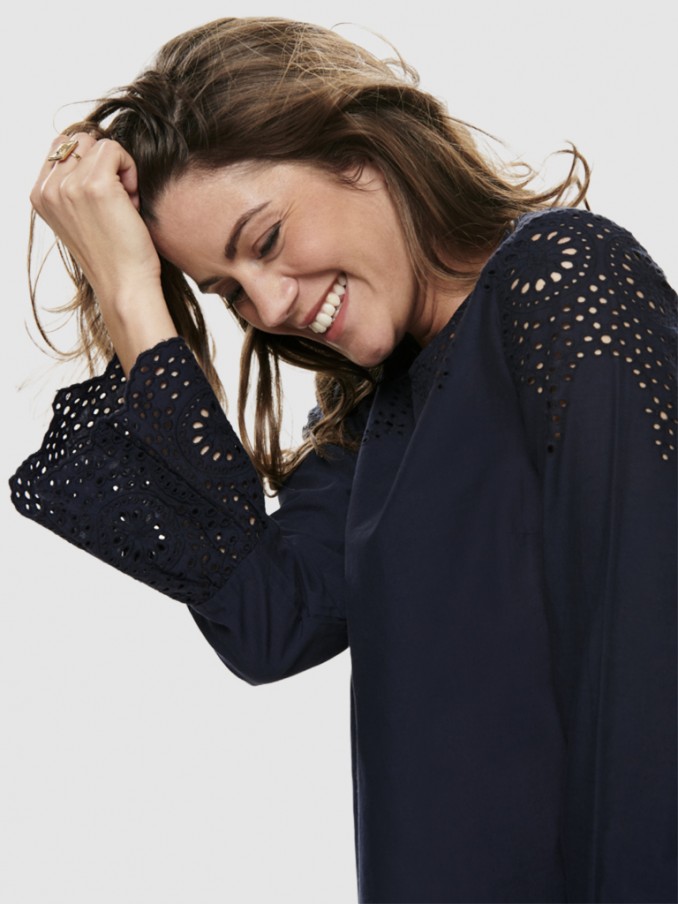 Dress Woman Navy Blue Only
