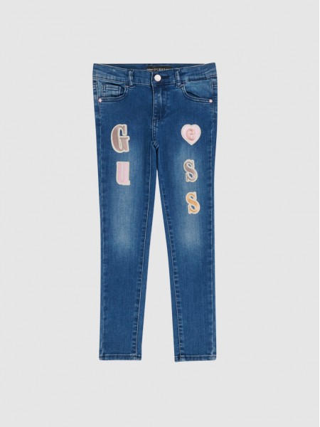 Jeans Menina Skinny Embroidery Guess