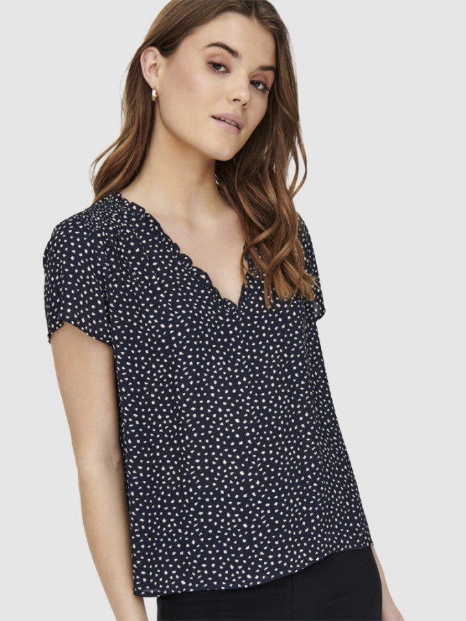Blusa Mujer Azul Marino Only