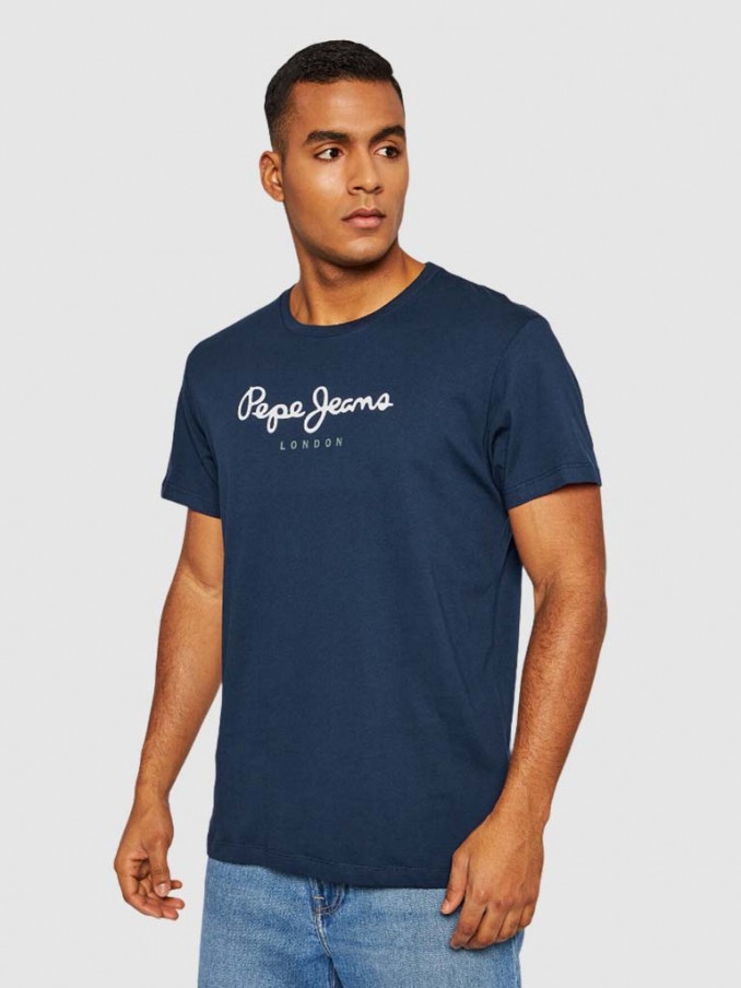 T-Shirt Man Navy Blue Pepe Jeans London - Pm508208 - PM508208.38 | Mellmak