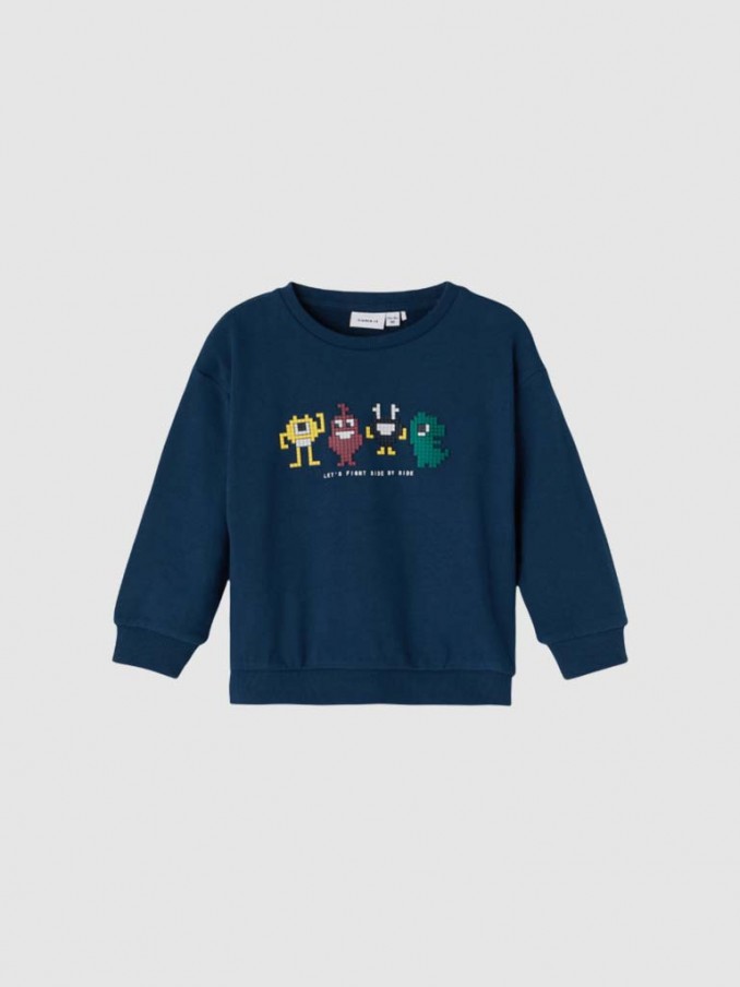 Sweatshirt Niño Azul Marino Name It