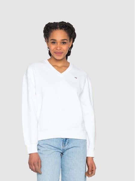 Sweatshirt Woman White Tommy Jeans