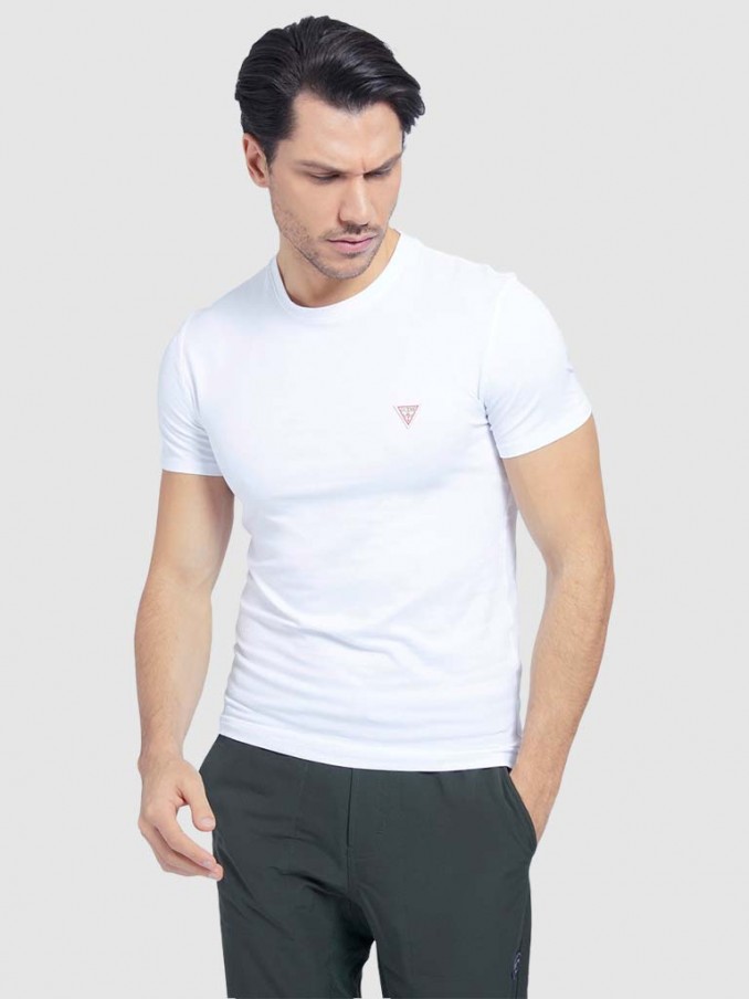 Camiseta Hombre Crema Guess