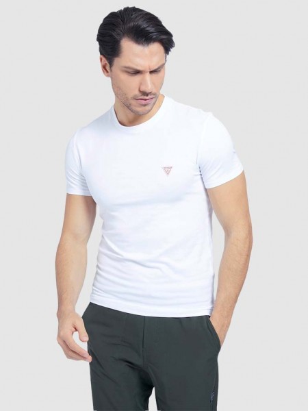 Camiseta Hombre Crema Guess