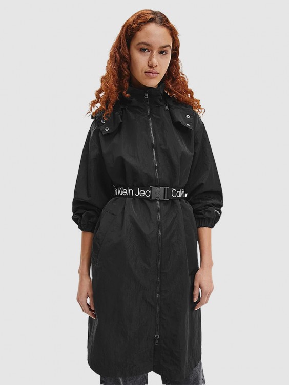 Calvin klein black raincoat best sale