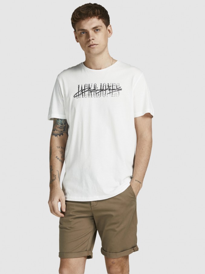 Camiseta Hombre Crema Jack & Jones