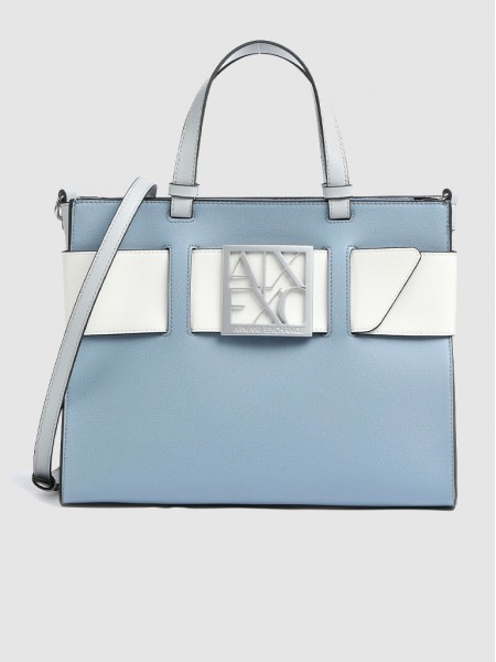 Handbag Woman Light Blue Armani Exchange