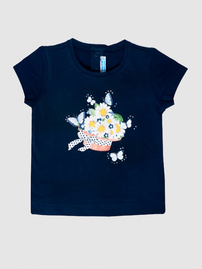 T-Shirt Baby Girl Navy Blue Mayoral