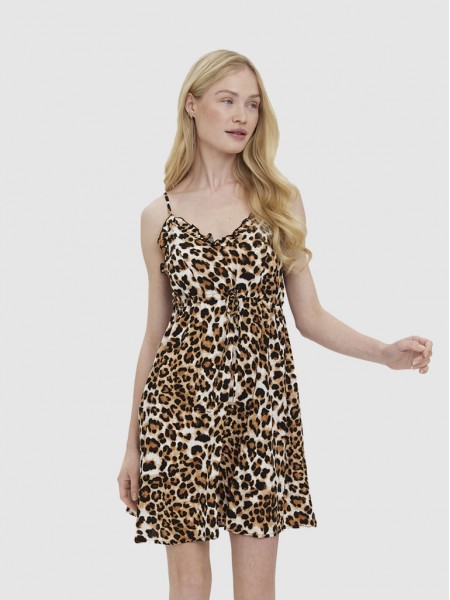 Vestido Mujer Estampado Animal Vero Moda