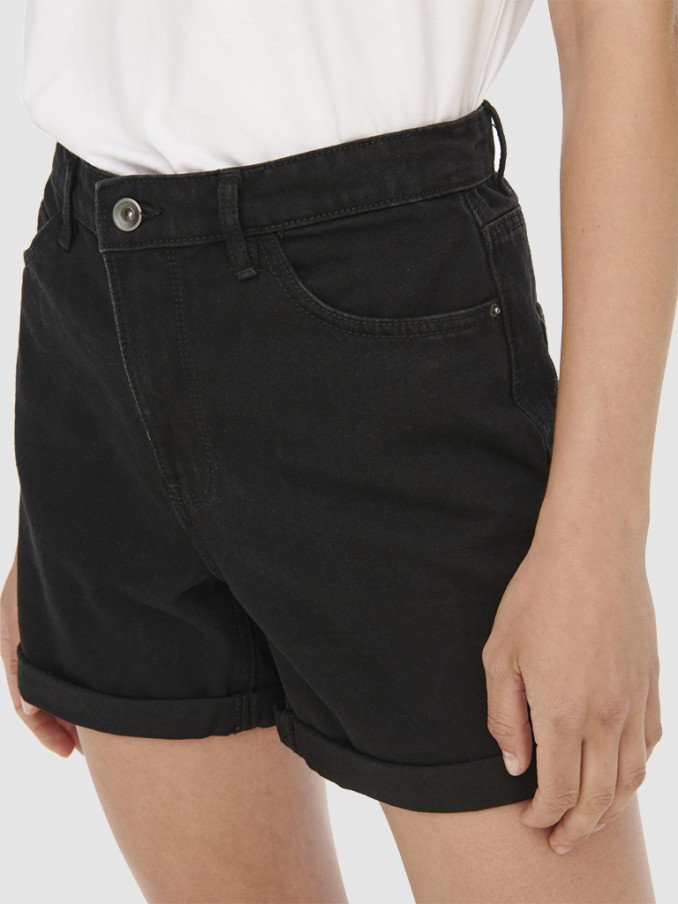 Pantalones Cortos Mujer Negro Only
