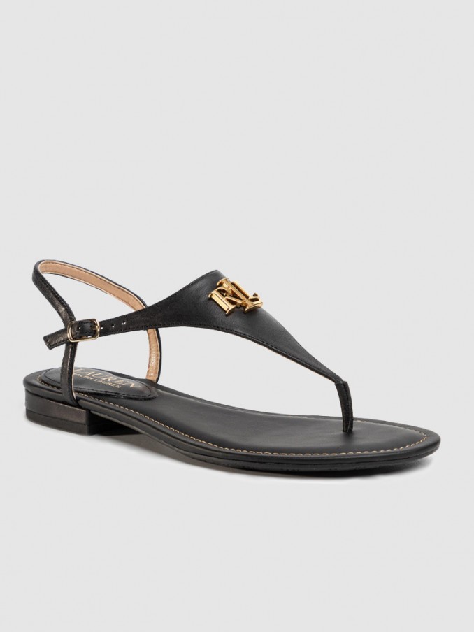 Sandals Woman Black Polo Ralph Lauren