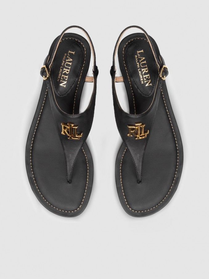 Sandals Woman Black Polo Ralph Lauren