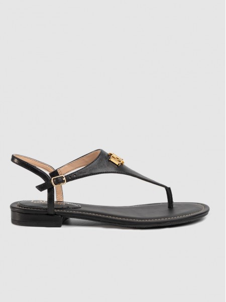 Sandals Woman Black Polo Ralph Lauren