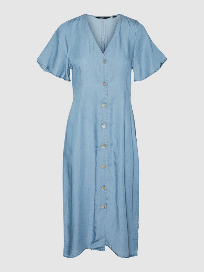 Vestido Mujer Jeans Ligeros Vero Moda
