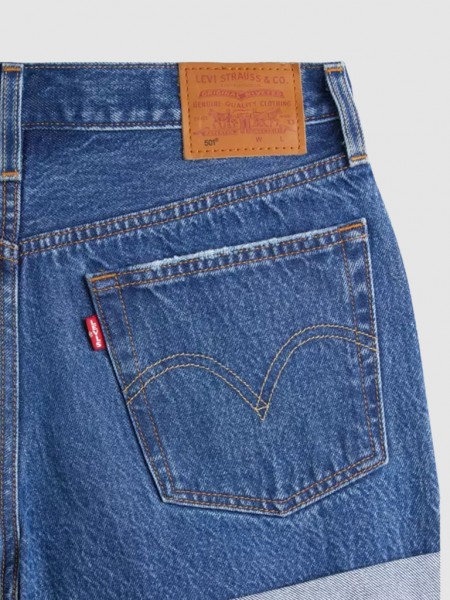 Cal��o de Ganga Mulher 501 Rolled Levis