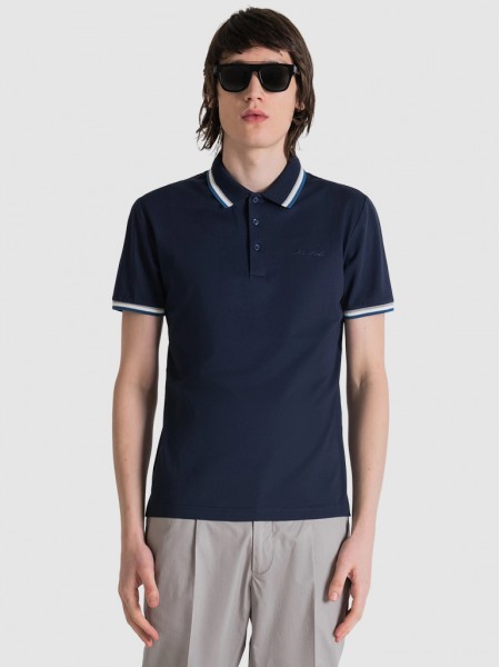 Polo Shirt Man Navy Blue Antony Morato