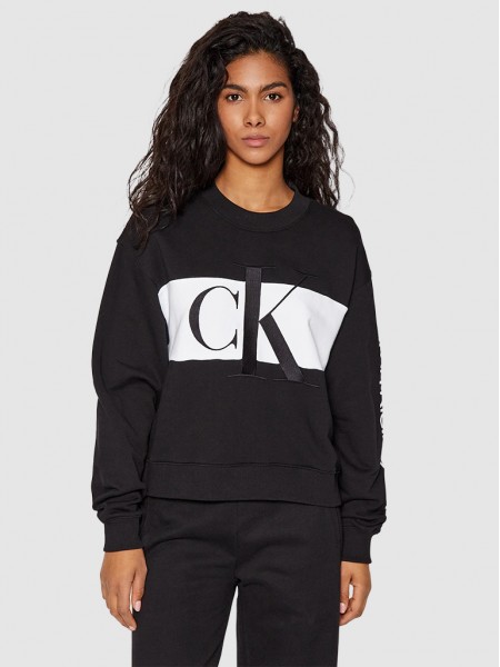 Sweatshirt Mujer Negro Calvin Klein