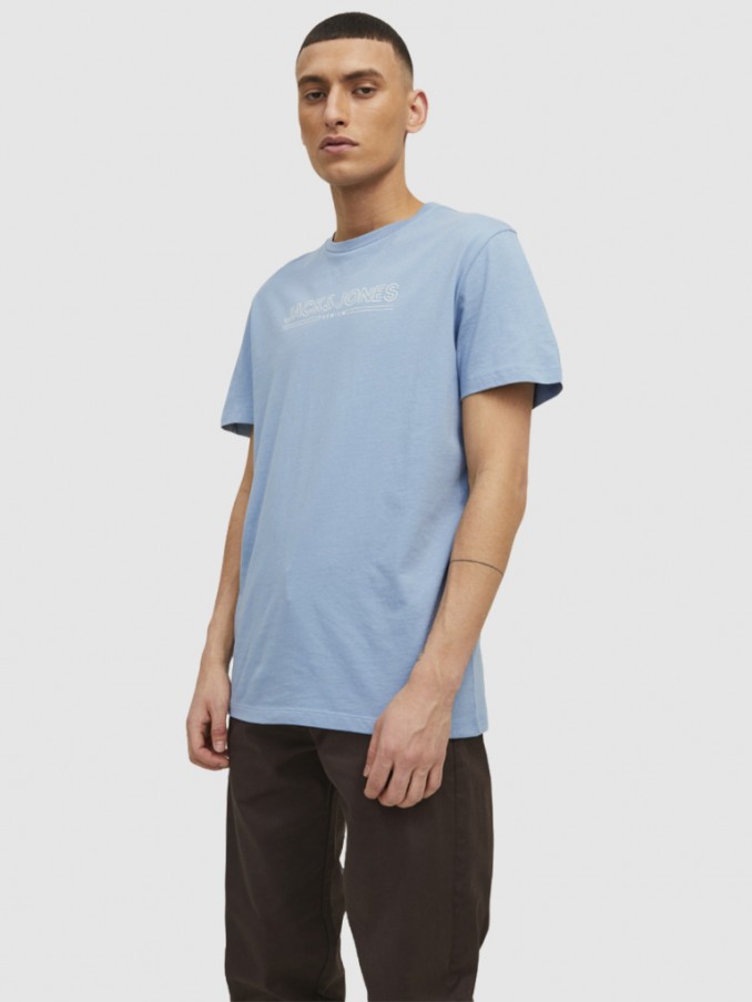 Camiseta Hombre Azul Claro Jack & Jones