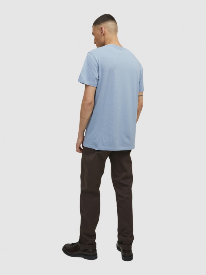 Camiseta Hombre Azul Claro Jack & Jones