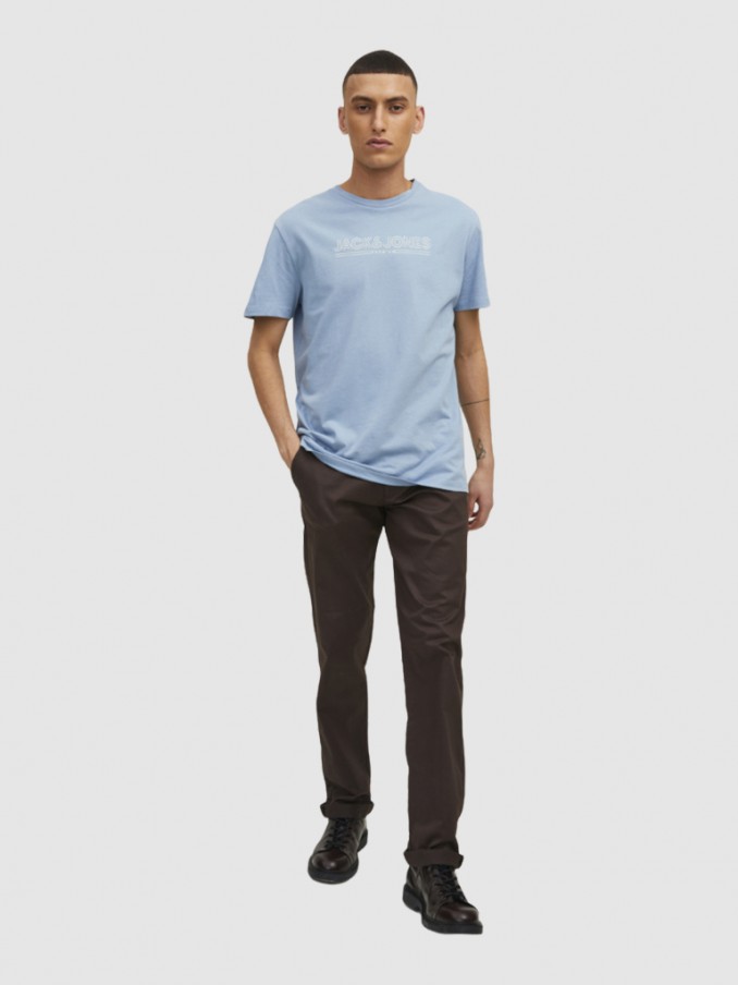 Camiseta Hombre Azul Claro Jack & Jones