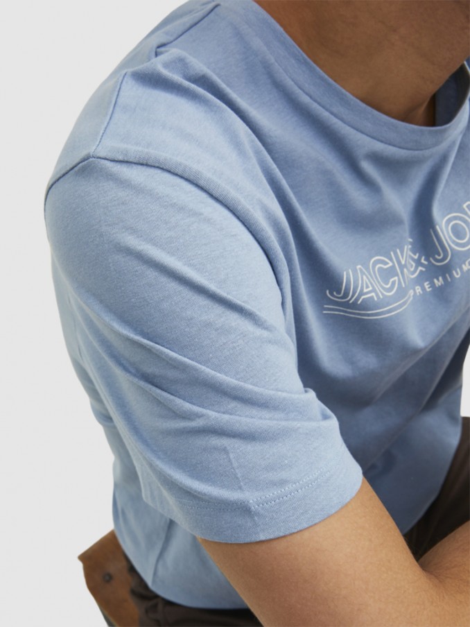 Camiseta Hombre Azul Claro Jack & Jones