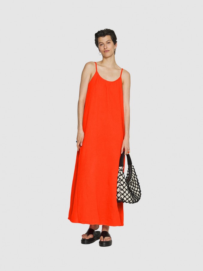 Vestido Mujer Naranja Vero Moda