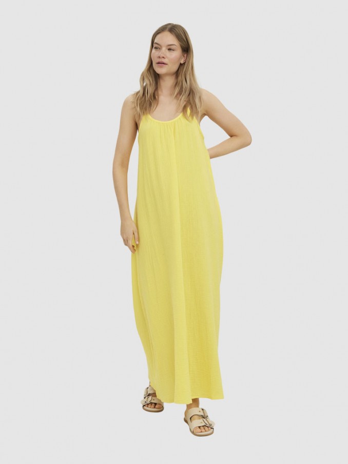 Vestido Mujer Amarillo Vero Moda