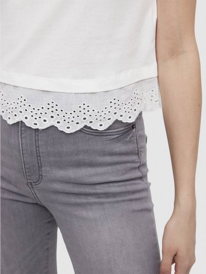 Camiseta Mujer Blanco Vero Moda