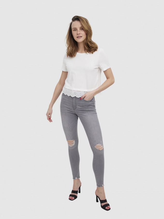 Camiseta Mujer Blanco Vero Moda