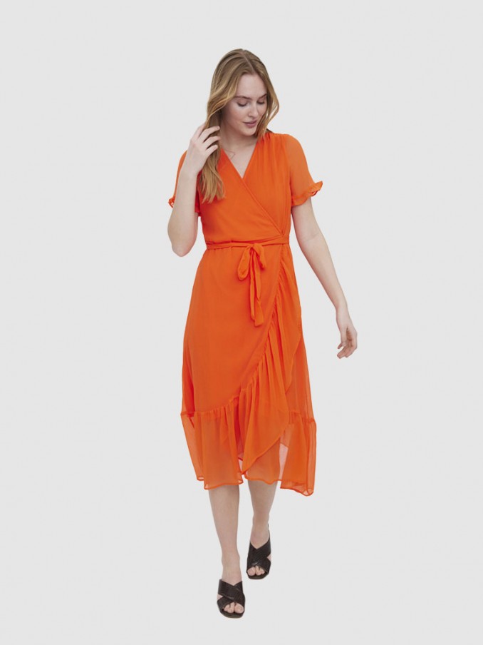 Dress Woman Orange Vero Moda