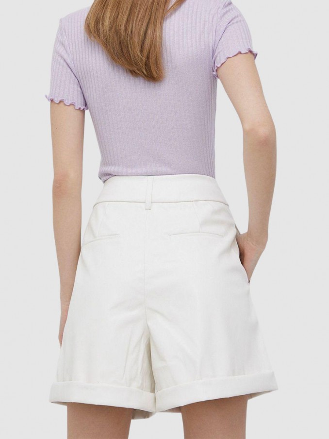 Pantalones Cortos Mujer Crema Only