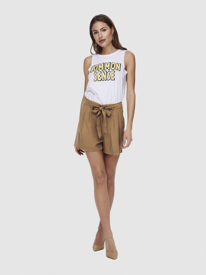 Pantalones Cortos Mujer Camello Only