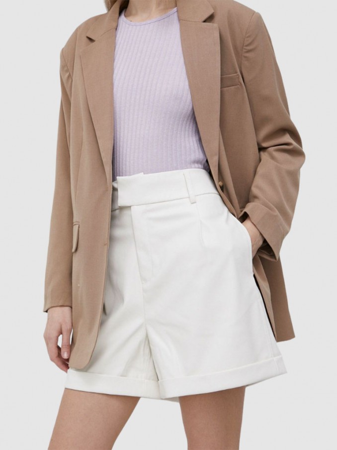 Pantalones Cortos Mujer Crema Only