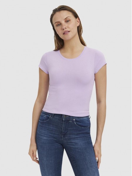 T-Shirt Woman Lilac Vero Moda