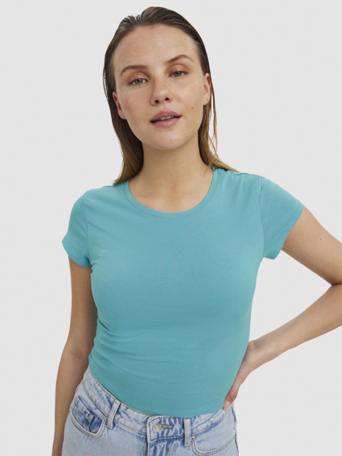 Camiseta Mujer Azul Claro Vero Moda