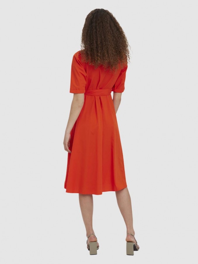 Vestido Mujer Naranja Vero Moda