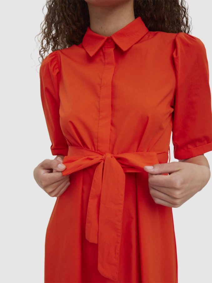 Vestido Mujer Naranja Vero Moda