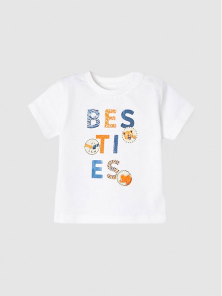 T-Shirt Baby Boy White Mayoral