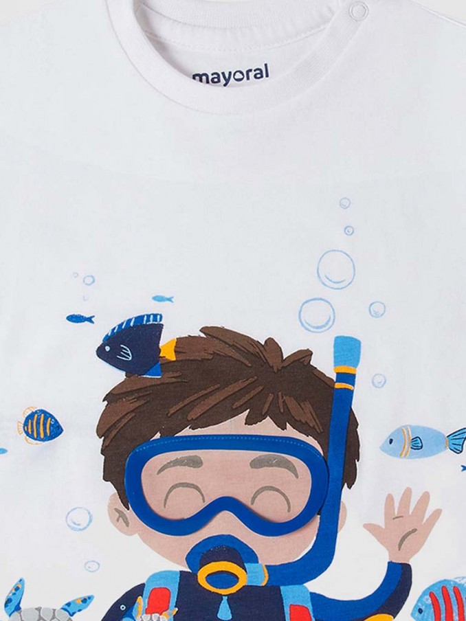 Camiseta Bebe Niño Blanco Mayoral