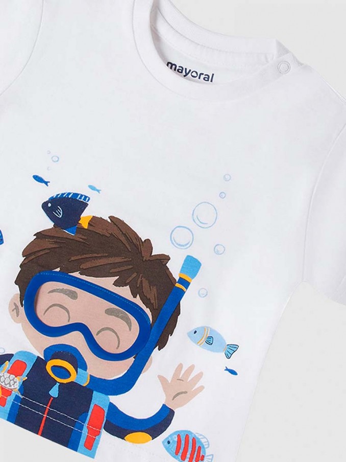 Camiseta Bebe Niño Blanco Mayoral