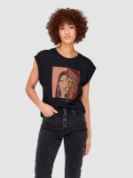 Camiseta Mujer Negro Only Camiseta Mujer Negro Only