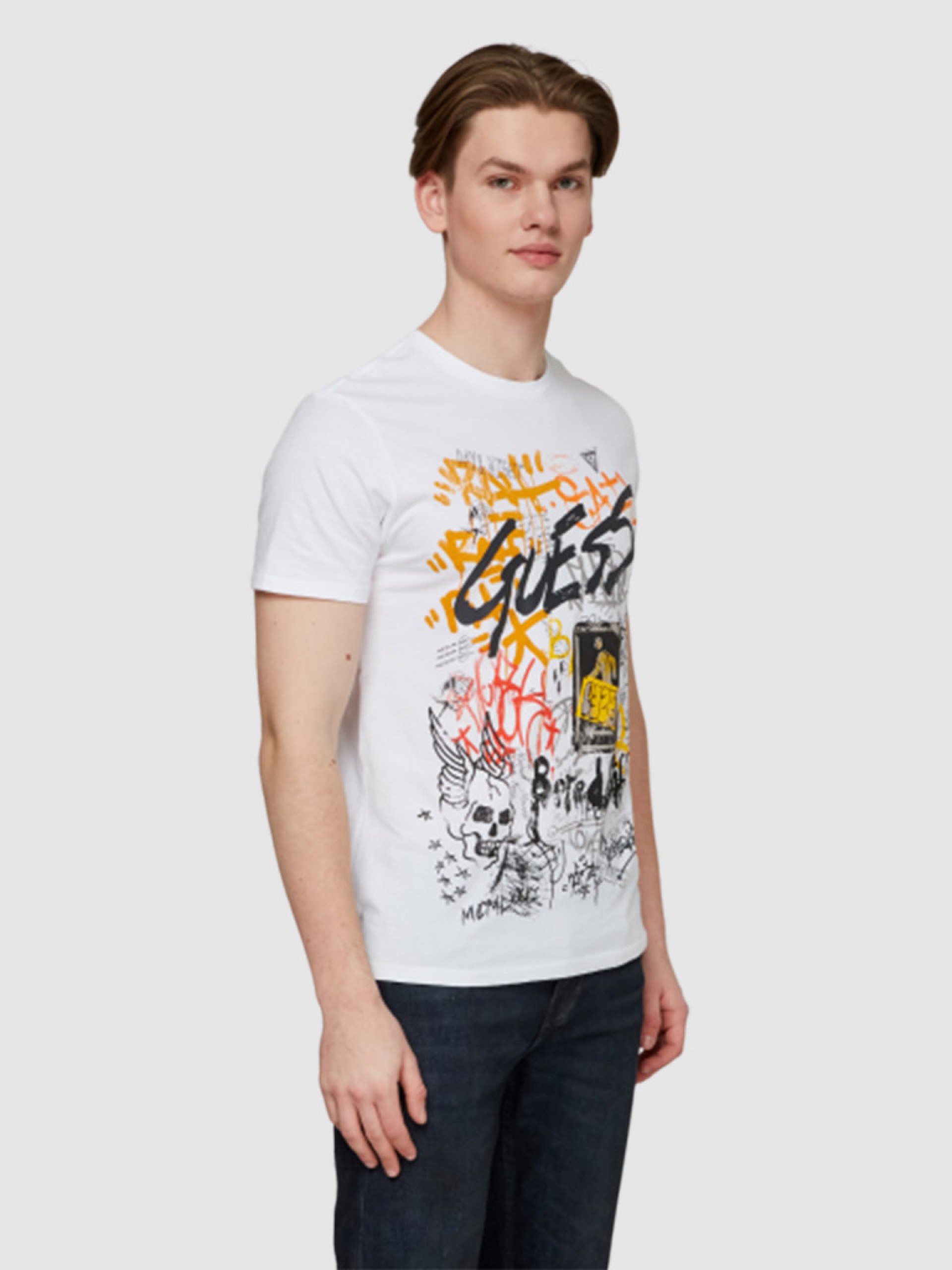 Camiseta Hombre Blanco Guess