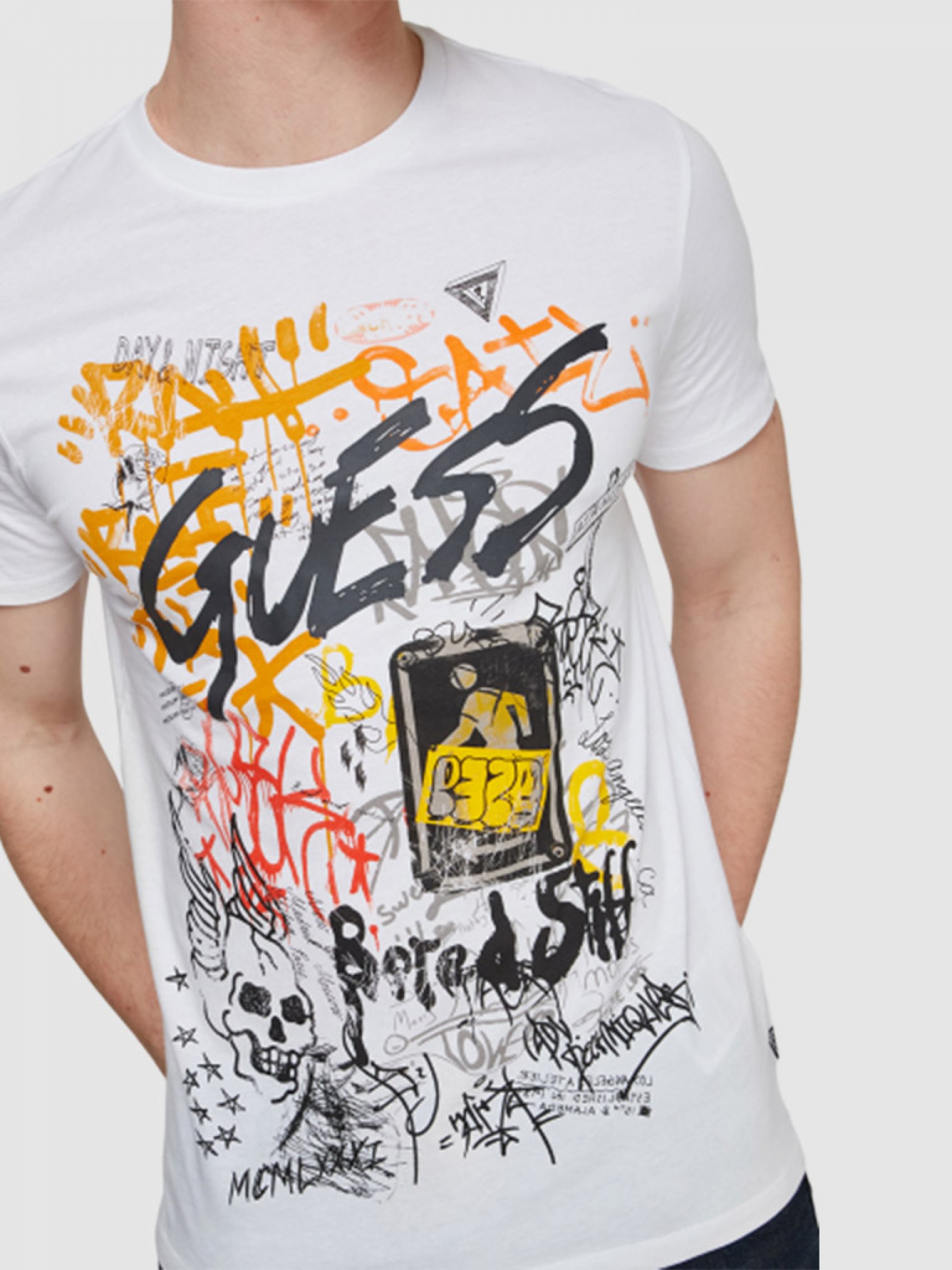 Camiseta Hombre Blanco Guess