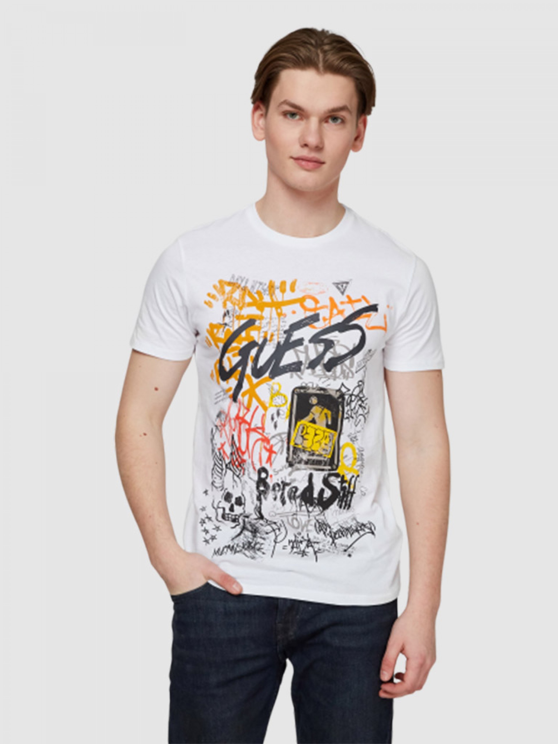 Camiseta Hombre Blanco Guess
