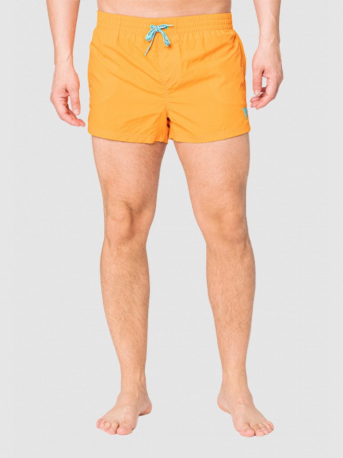 Pantalones Cortos Hombre Naranja Guess