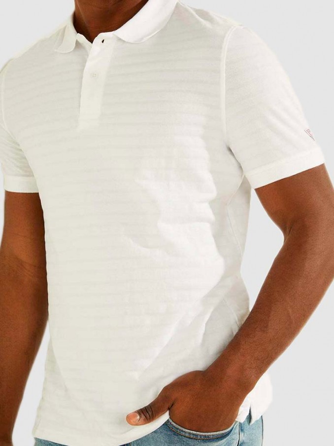 Polo Hombre Blanco Guess
