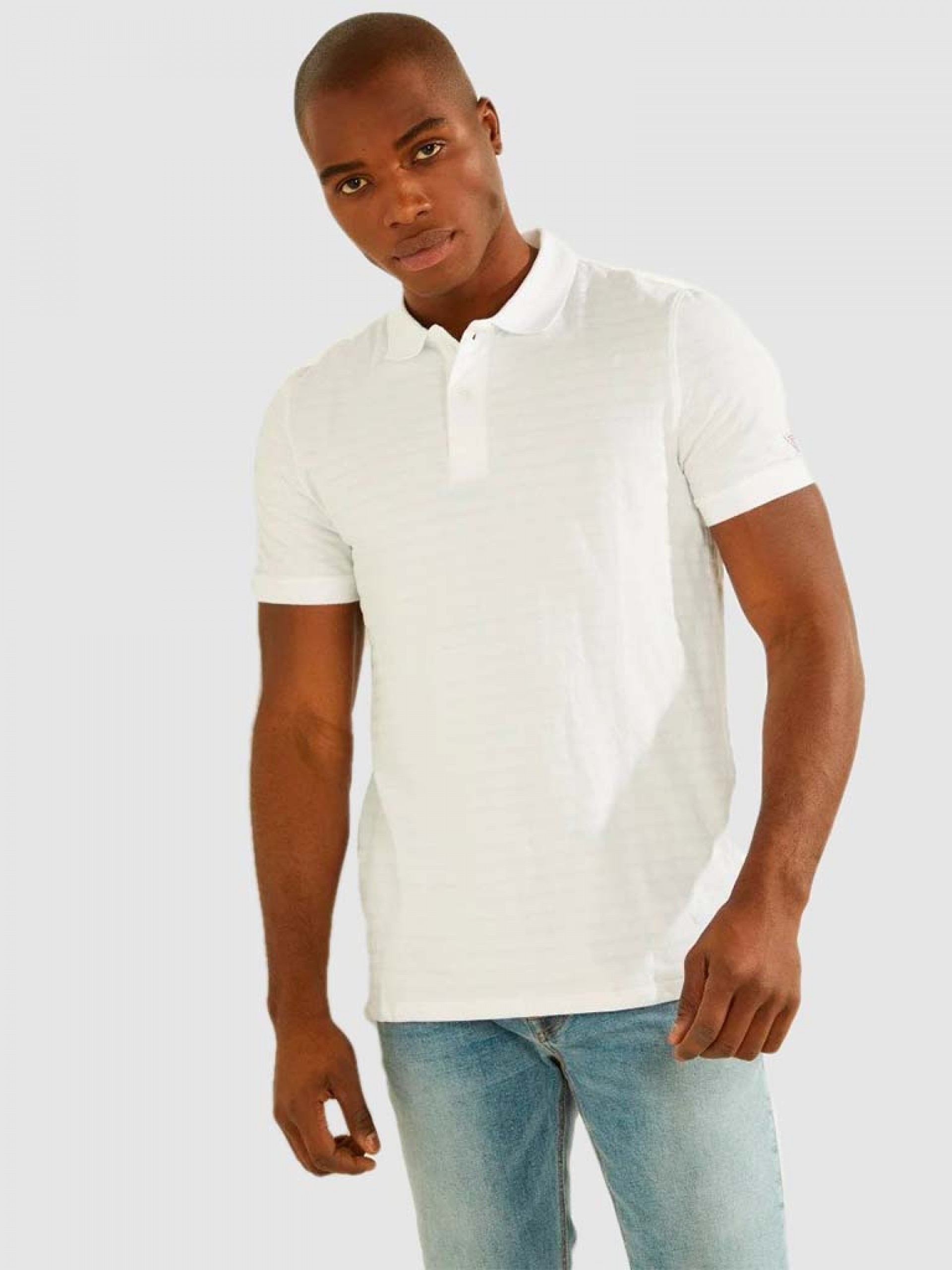 Polo Hombre Blanco Guess